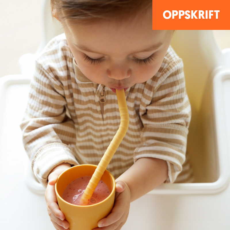 GrøtSmoothie med banan og jordbær