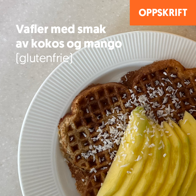 Vafler med smak av kokos og mango (glutenfrie)