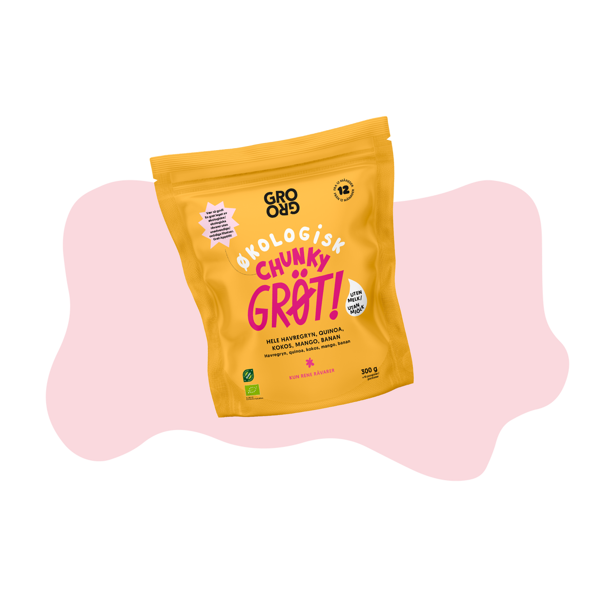 Chunky pulvergrøt med mango og kokos (fra 12 mnd) – GroGro & Møtsch